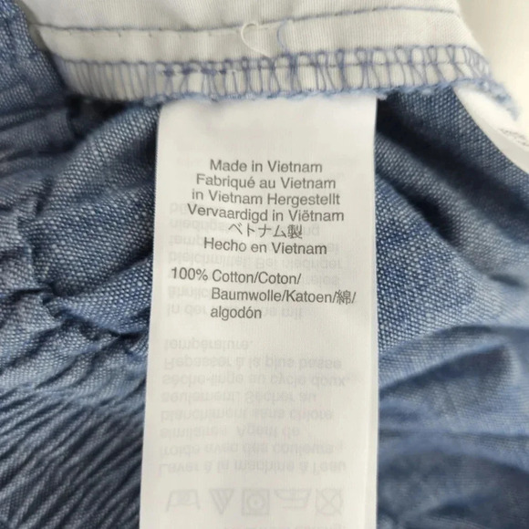 J.CREW Pleated Shorts Blue Chambray High Rise Stretch Waist Tie Belt - Picture 5 of 7